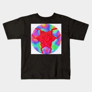 Geometric Rose, Digital Psychedelic Art Kids T-Shirt